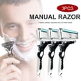 thumbnail image 3 of 3 Pcs Rasoir Classique de Sécurité pour Hommes à 6 Couches, Lame pour Cheveux, Acier Inoxydable, 3 of 9