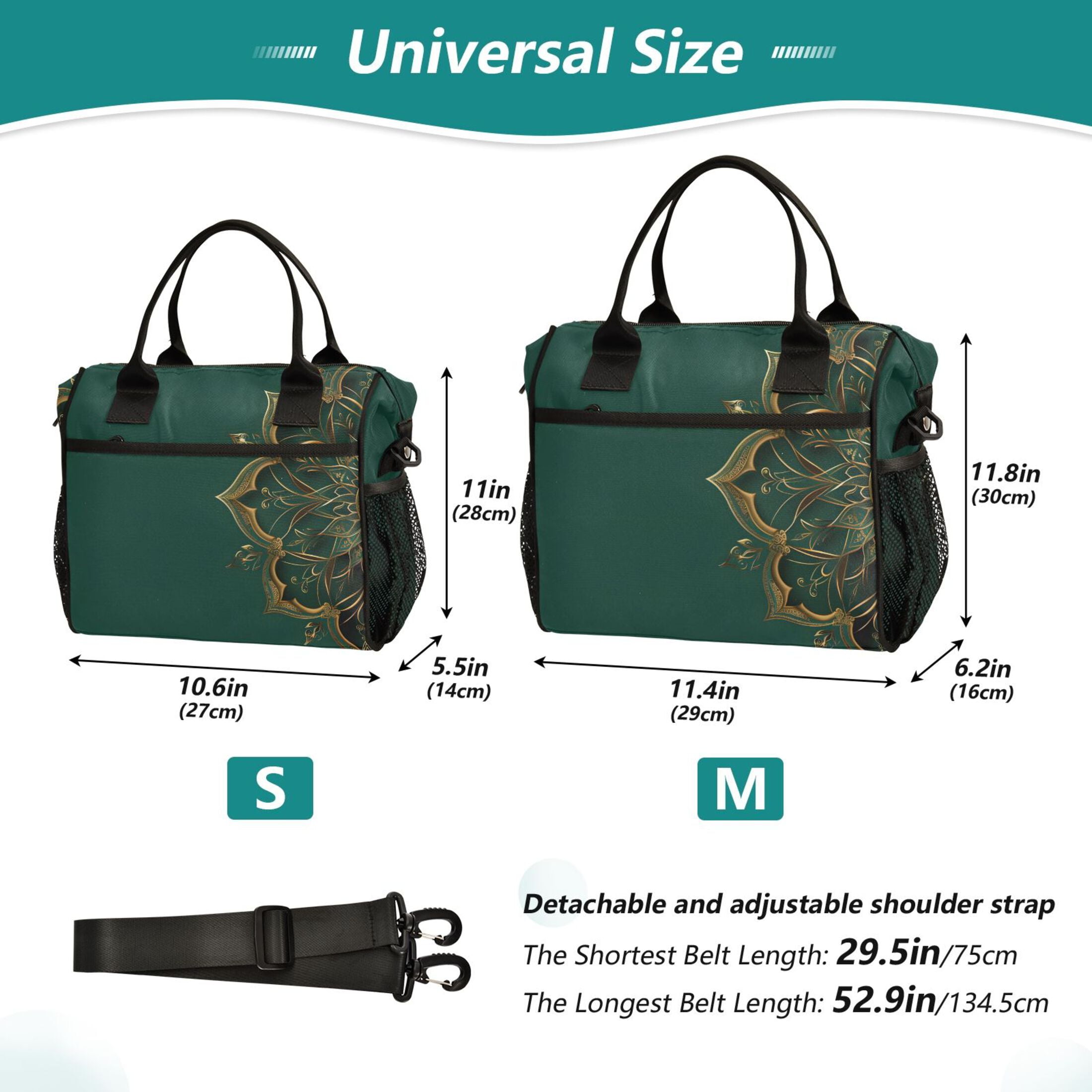 ALAZA Luxury Abstract Pattern Insulated Lunch Bag Reusable Tote Box Adjustable Shoulder Strap for Work Picnic