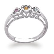 Personalized Planet Sterling Silver Sisters Birthstone Heart Ring