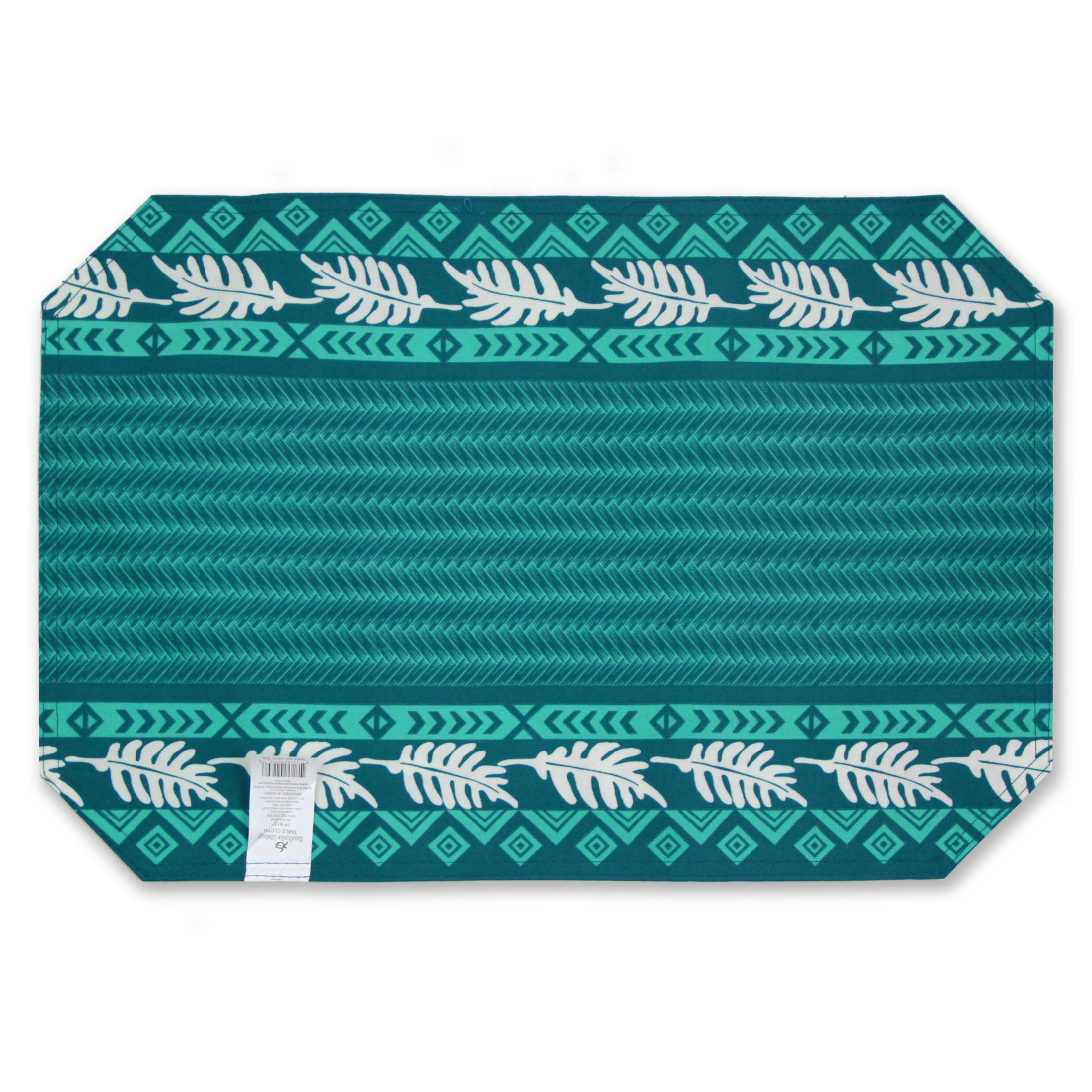 Hi Kalama Collection Teal Lauae Honu Table Place Mat, 19"