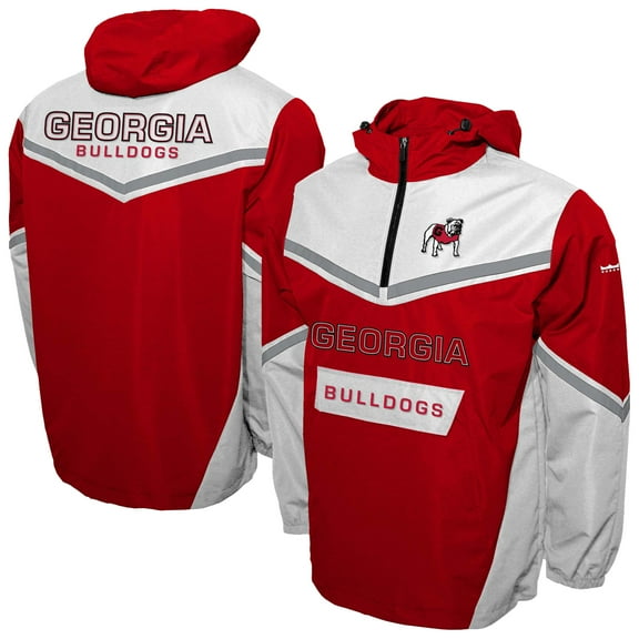 Men's Franchise Club Red Georgia Bulldogs Action Anorak Half-Zip Jacket