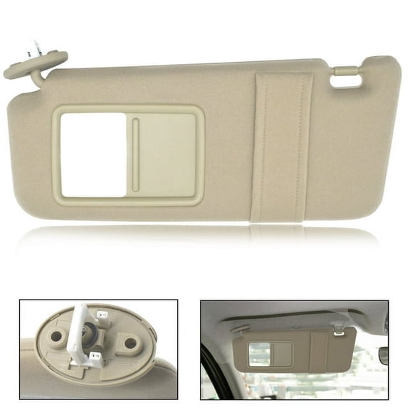 XUKEY for Toyota Venza 2009-2016 Tan Beige Ivory Car Driver Left Sun Visor with Sunroof 1Pc