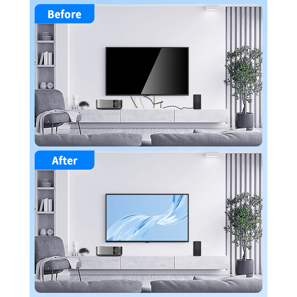 in Wall Cable Management Kit for TV, Recessed Outlet with 2 AC & 2 USB, TV Cable Hider Wall Kit, Wall Cable Management for Low Voltage, TV Cord Hider for Wall Mounted TV, White
