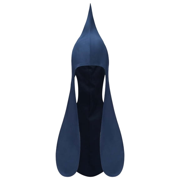 UTSJKR Men's Medieval Ear Flap Hood Hat, Vintage Renaissance Adjustable Costume Headwear for Themed Event Blue