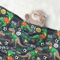 thumbnail image 2 of Pofeuu Dinosaur Plays Soccer Print Puppy Blanket,Dog Blankets,Pet Blanket Cozy Cat Blankets for Indoor Cats, Fuzzy Pet Blanket for Kitten Doggy Dog Blankets-Small, 2 of 8