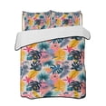 thumbnail image 2 of Palm Leaves Queen Size Down Alternative Comforter, Lightweight Comforter Quilt Bedding Set with Pillow Shams Colorful Tropical Plant Summer Flower All Seasons Bed Comforter Duvet Insert 90"x96", 2 of 7