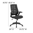 thumbnail image 6 of Flash Furniture High Back Designer Black Mesh Executive Swivel Ergonomic Office Chair with Height Adjustable Flip-Up Arms, 6 of 12
