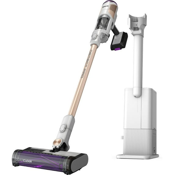 Restored Shark R-IW3511 Detect Pro HEPA QuadClean Multi-Surface Cordless Stick Vacuum, White/Brass