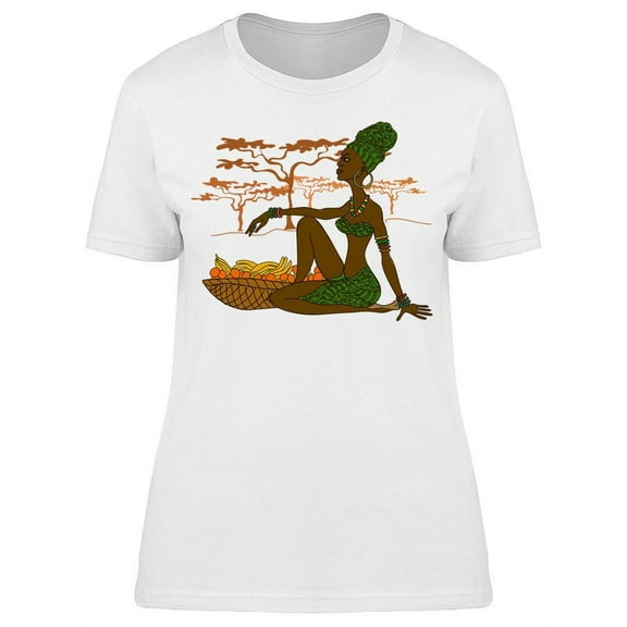 Ethnic Black Woman Sitting Trees T-Shirt Women -Image by Shutterstock, Female x-Large