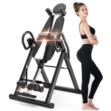 Ounuo Gravity Heavy Duty Inversion Table with Headrest & Adjustable Protective Belt Back Stretcher Machine for Pain Relief Therapy