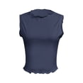 thumbnail image 4 of XIAONA Casual Tank Tops For Women Summer Sleeveless Solid Color Crew Neck Racerback Flounce Standard Straps Comfortable Breathable Soft Fashion Sexy Daily Basic Tops For Female,L, 4 of 5