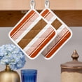 thumbnail image 2 of Burnt Orange Farmhouse Pot Holders for Kitchen Heatproof Potholder, 4 Pack Orange Brown Striped Hot Pads Multipurpose Oven Pads Cloth Potholders Trivet for Cooking and Baking, 2 of 8