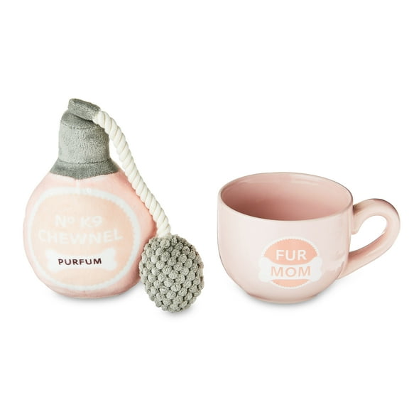 Vibrant Life 2-Piece Pink Mug and Perfume Bottle Dog Toy Gift Set