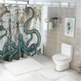 thumbnail image 7 of Orinice  36 Inch Stall Anime Nautical Octopus Shower Curtain Half Kraken Ocean Landscape Sea Cool Sailboat Ship Bathroom Waterproof Fabric Polyester Accessories 60x72, 7 of 7