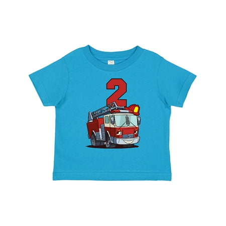 

Inktastic 2nd Birthday Fire Truck Gift Toddler Boy or Toddler Girl T-Shirt