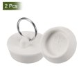 thumbnail image 3 of 2 Pcs Tapones para Bañera, Tapones de Caucho para Bañera con Cadena de 1-1/4" y 15" con cuentas, Blanco, 3 of 6