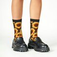 thumbnail image 4 of Rocae Chocolate Plaid Sunflower for Girls Boys Crew Socks,Children's Socks, Kids Socks, Toddler Socks: Daily Wear with Kids School Uniform, 4 of 5