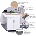 thumbnail image 4 of HOMCOM Kitchen Island Cart with Rubber Wood Top Utility Serving Cart, 4 of 10