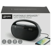 GPX R602B AM/FM Portable Clock Radio, Black