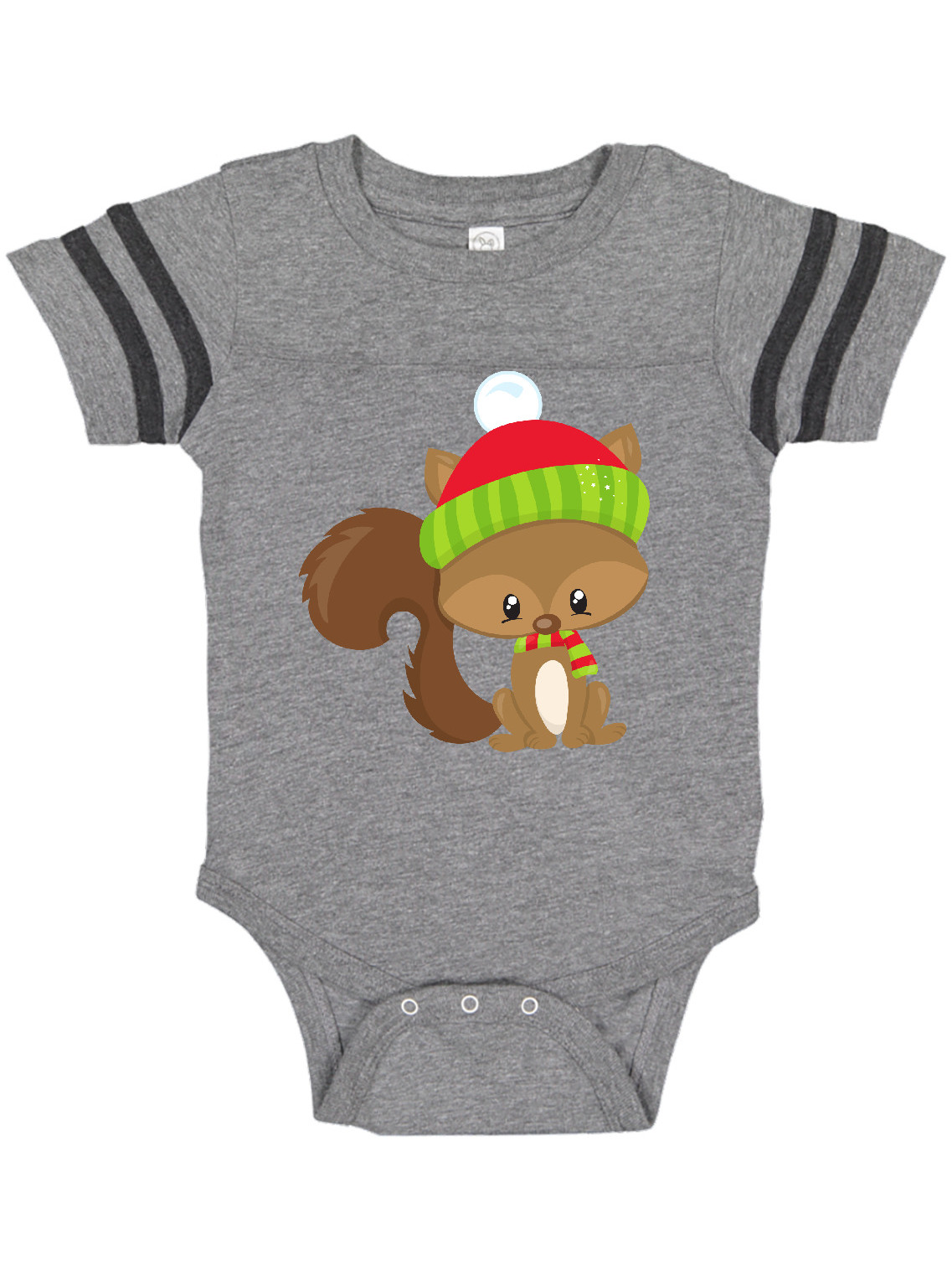 INKtastic Cute Squirrel, Squirrel With Hat, Scarf, Fluffy Tail Infant