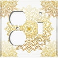 thumbnail image 4 of Metal Light Switch Plate Cover Mandala Yellow Flower Tile Pattern MDL098, 4 of 13