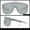 thumbnail image 3 of Classic Oversized Mens Shield Sport Plastic Minimal Color Mirror Lens Sunglasses Slate - Blue Mirror, 3 of 7
