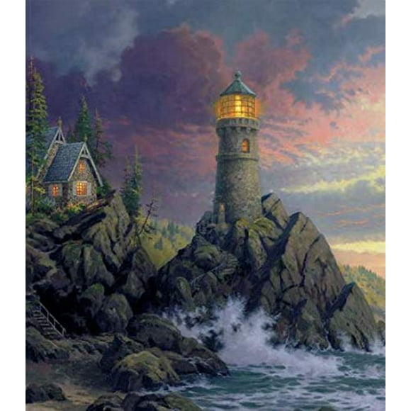 CEACO COMPANY Rock Of Salvation Thomas Kinkade Inspirations 300 Oversized Puzzle