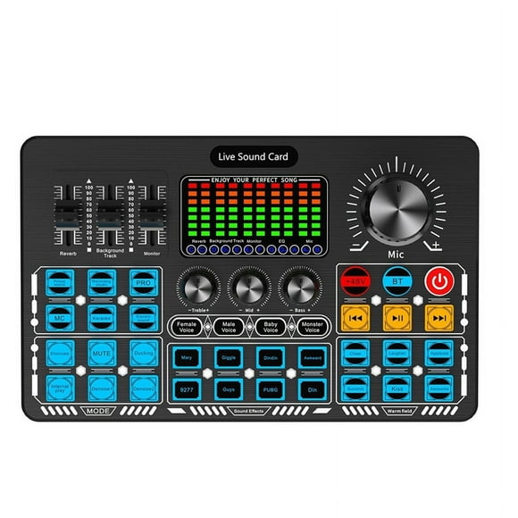 Q6S Live Sound Card Audio Interface with DJ Mixer Effects and Voice Changer Audio Mixing Console for Streaming
