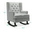 thumbnail image 7 of Best Choice Products Rocking Accent Chair, Tufted Upholstered  Wingback for Home, Nursery w/ Wood Frame - Gray, 7 of 7