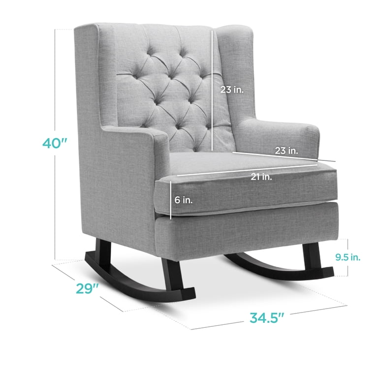 Best Choice Products Wingback Rocking Accent Chair, Gray photo 7