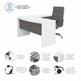 thumbnail image 3 of Echo L Shaped Bow Front Desk with Chair in White & Gray - Engineered Wood, 3 of 10