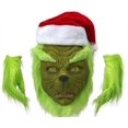 thumbnail image 1 of Máscara de Navidad verde Máscara de cosplay Traje de Navidad de felpa para adultos C, 1 of 5