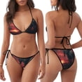 thumbnail image 3 of KLL Ensemble Bikini Cavalier sous Ciel Rouge pour Femmes, Ensemble Bikini Deux Pièces à Cordon avec Bas Aguichant et Maillot de Bain, 3 of 6