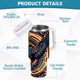 thumbnail image 2 of Yayeee 30oz Double-Wall Insulated Stainless Steel Tumbler with Handle Bottle, Blue Geometric Eagle, 2 of 8