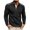 Black, variant on MXUIKV Mens Shirts Cotton Spandex Stretchy Collar 1/4 Button Long Sleeve Golf Shirts for Men Solid Color