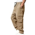 thumbnail image 6 of zfhfof Men's Casual Cargo Pants Multiple Pockets Drawstring Hiking Pants Workout Tactical Joggers Sweatpants for Men, 6 of 9