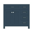 thumbnail image 2 of Alya Bath Norwalk 35"W Wood Drawer Vanity with No Top in Blue Finish, 2 of 3