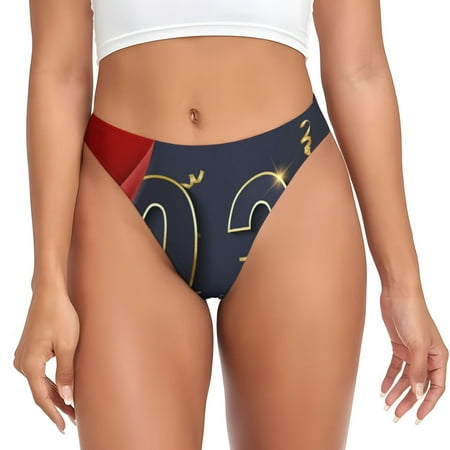 Adobk 2025 New Year 2 Print Seamless Women Underwear Thongs No Show Ladies Thong No Line Breathable Comfortable Panties Undies for Women-Small