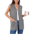 thumbnail image 6 of Lightweight Cardigan for Women Casual Open Front Sleeveless Cardigans with Pockets Beach Cover Up, 6 of 9