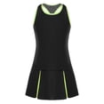 thumbnail image 3 of Kaerm Kids Girls Pleated Tennis Golf Dress Workout Outfits Solid Color Sleeveless Sports Dress with Black 8, 3 of 7