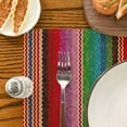 thumbnail image 7 of Mexican Placemats for Dining Table Set of 4,Ethnic Stripes Rainbow Place Mats for Home Party Kitchen Indoor Holiday Rustic Washable Heat Resistant Table Mats, 7 of 7