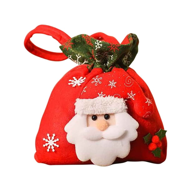 Bolsa de Navidad - Bolsa de regalo reutilizable de telas con decoraciones navideñas - 1 pieza