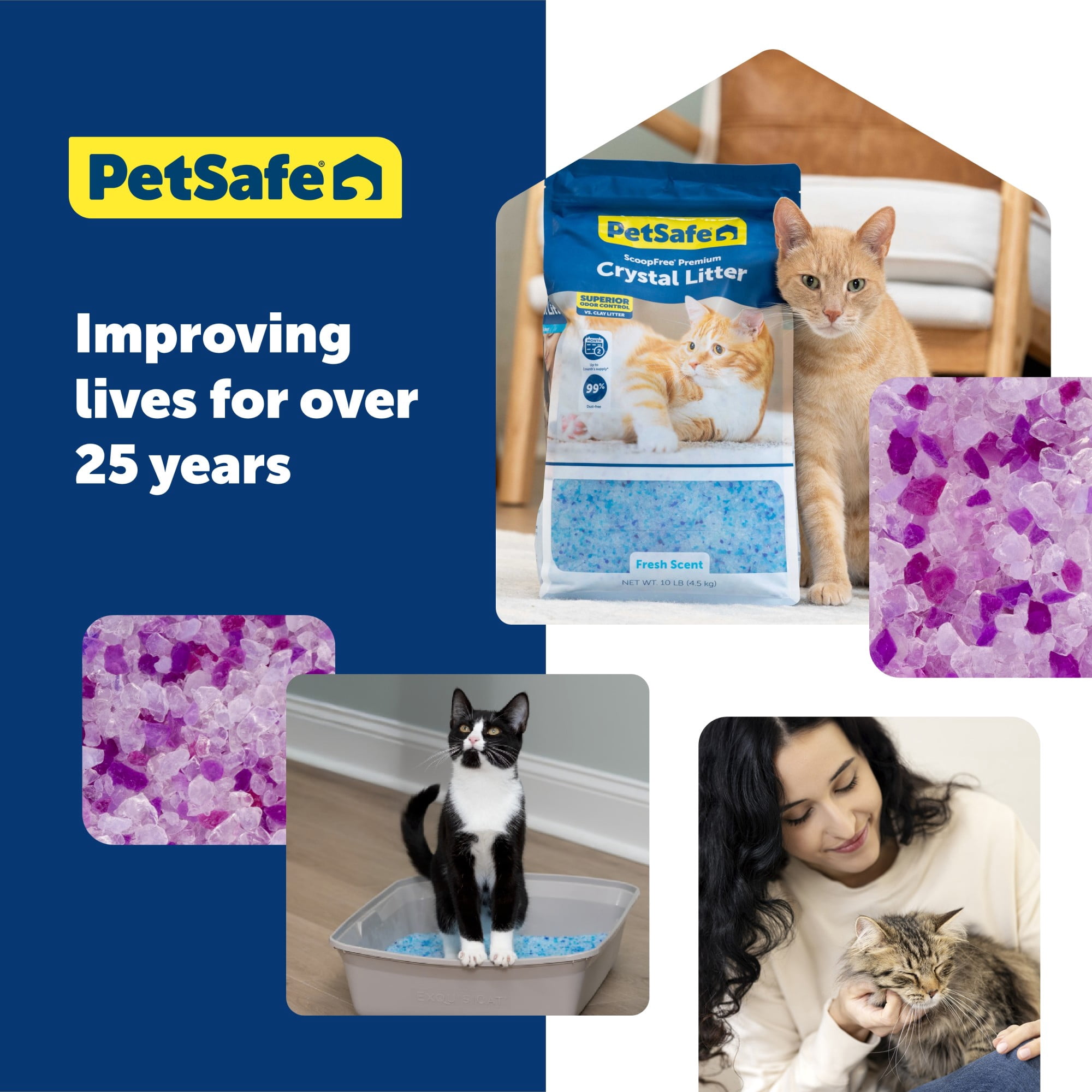 PetSafe ScoopFree Lavender Crystal Cat Litter, 10 lb Bag