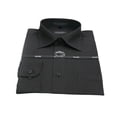 thumbnail image 2 of Mens Milani dress shirt soft cotton Blend easy wash business long sleeves Black, 2 of 4