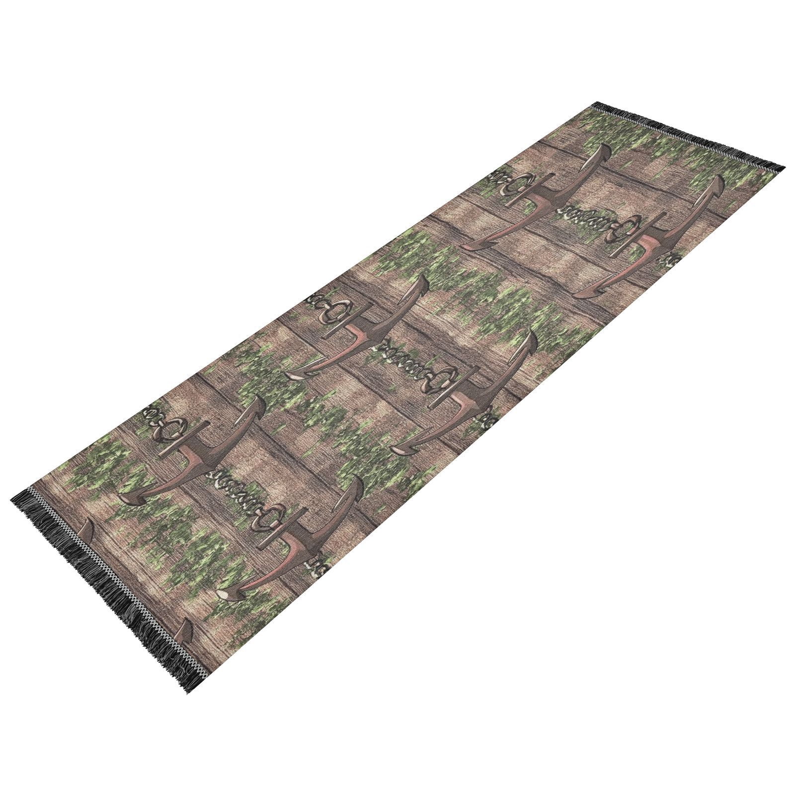 Rustic Anchor Chains 72x23.5" Bedroom Runner Rug, Durable and Non-Slip for Hallways and Living Rooms