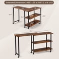 thumbnail image 4 of Barara King Nightstand,Coffee Side Table,360° Rotating Sofa Side Table with Storage Shelves and Wheels-Rustic Brown, 4 of 10