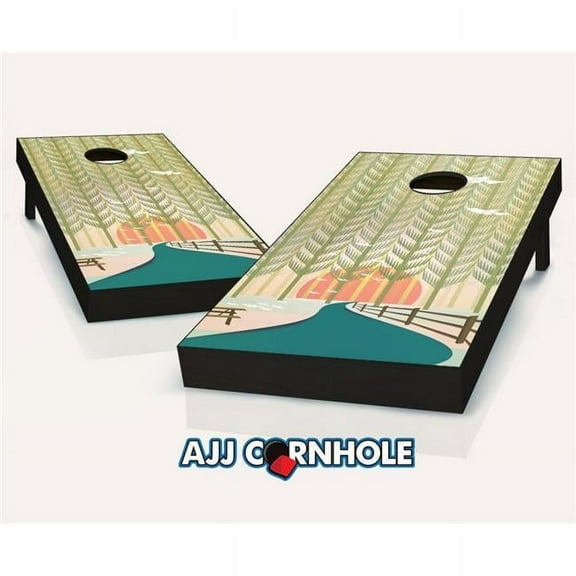 AJJCornhole 107-ParkStroll Park Stroll Theme Cornhole Set with Bags - 8 x 24 x 48 in.