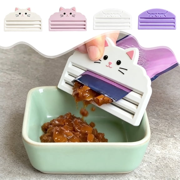 Cat Food Dispenser Portable Treat Tube Feeder Easy Clean One-Handed Use for Wet Food and Training