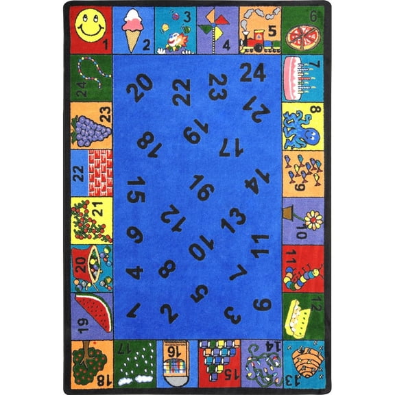 Joy Carpets Kid Essentials Count On Me 10'9" x 13'2" Area Rug in Color Multi