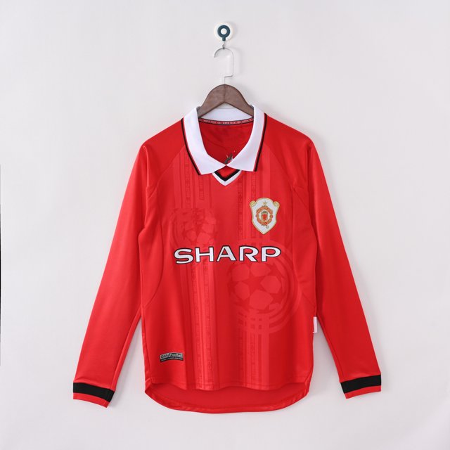1999 Manchester United Long Sleeves. Classic Football Jersey